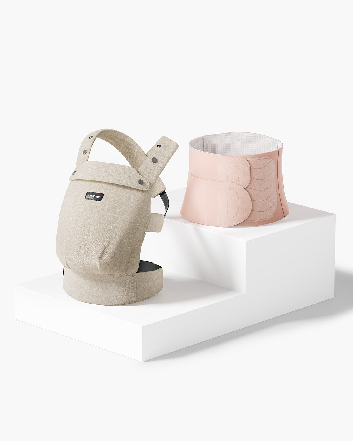 Recovery Bundle: PureHug Baby Carrier Khaki Color and Postpartum Petite Belly Band