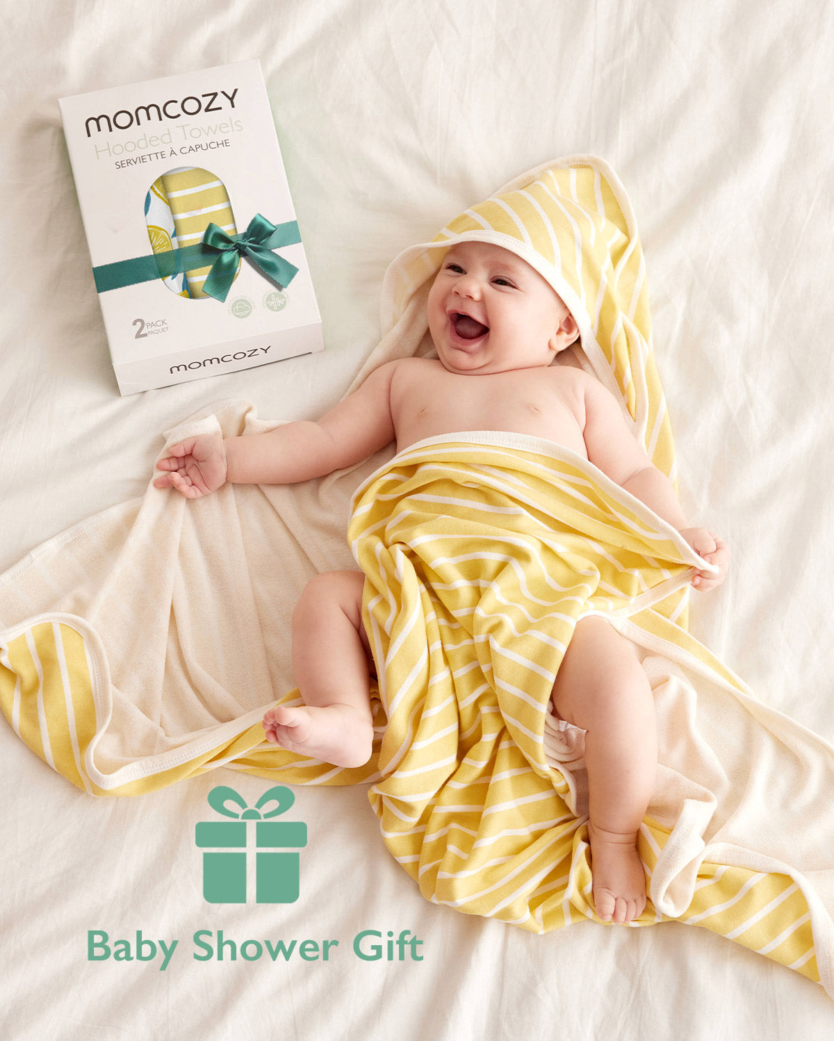 Baby Hooded Towel for Newborn Shower -  2-Pack