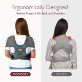Momcozy ergonomic baby wrap carrier comparison, relieving pressure on back and shoulders, comfortable design