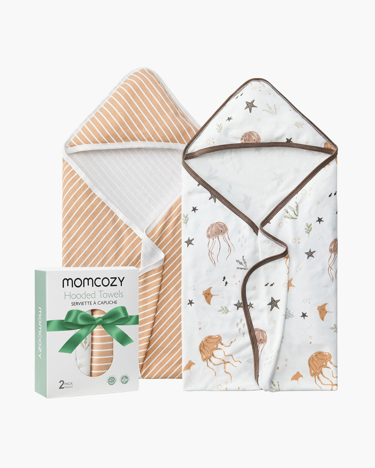 Baby Hooded Towel for Newborn Shower -  2-Pack