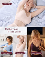 Momcozy Seamless Sleep Bra - Wireless, Stretchy & Soft