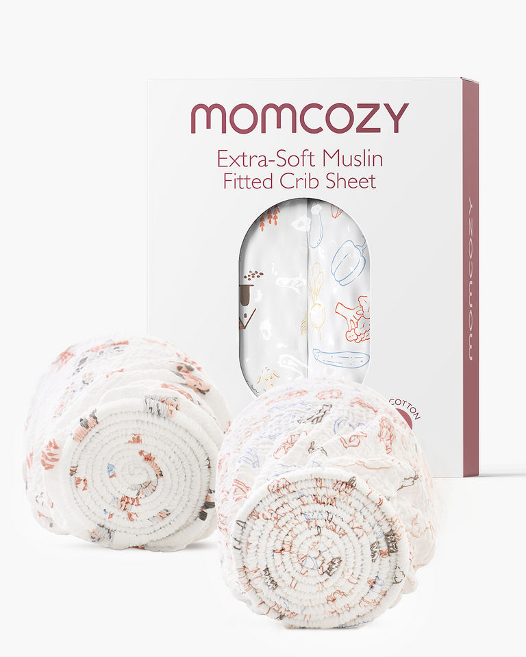 Translation missing: en.Momcozy Best Wishes Muslin Fitted Crib Sheets - Joy