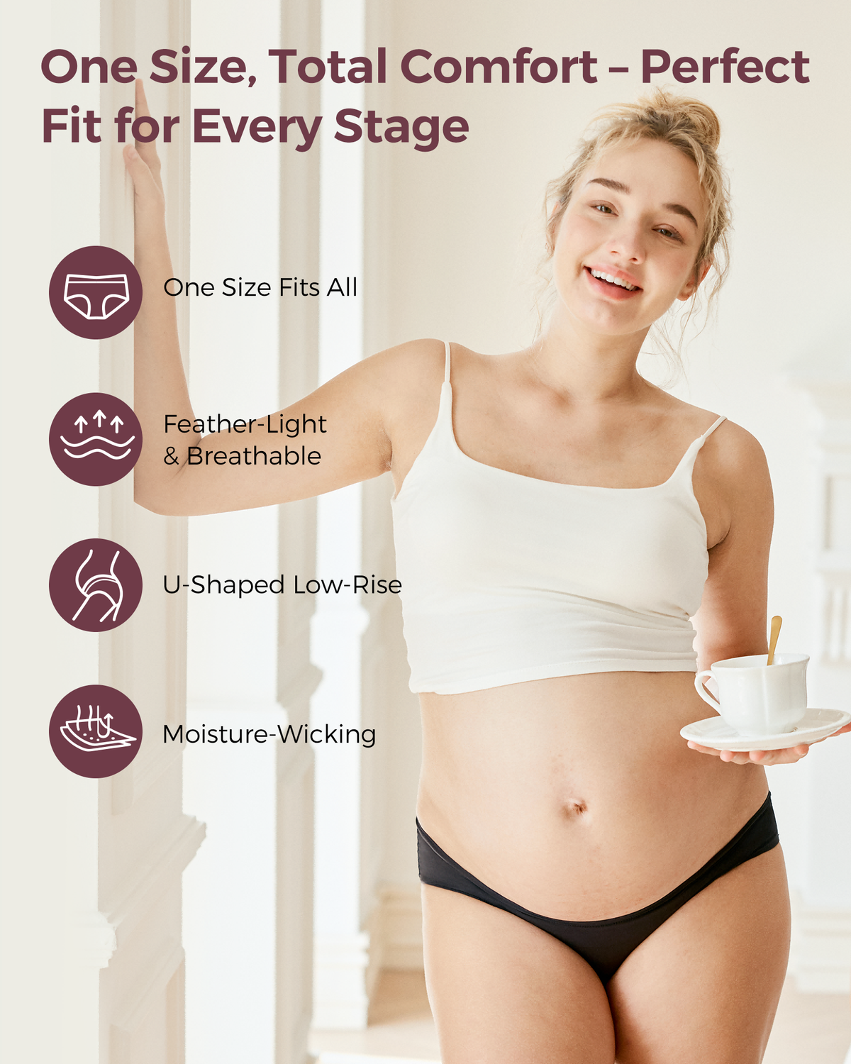 Momcozy SkinHug One-Size Maternity Underwear - 3 Pack