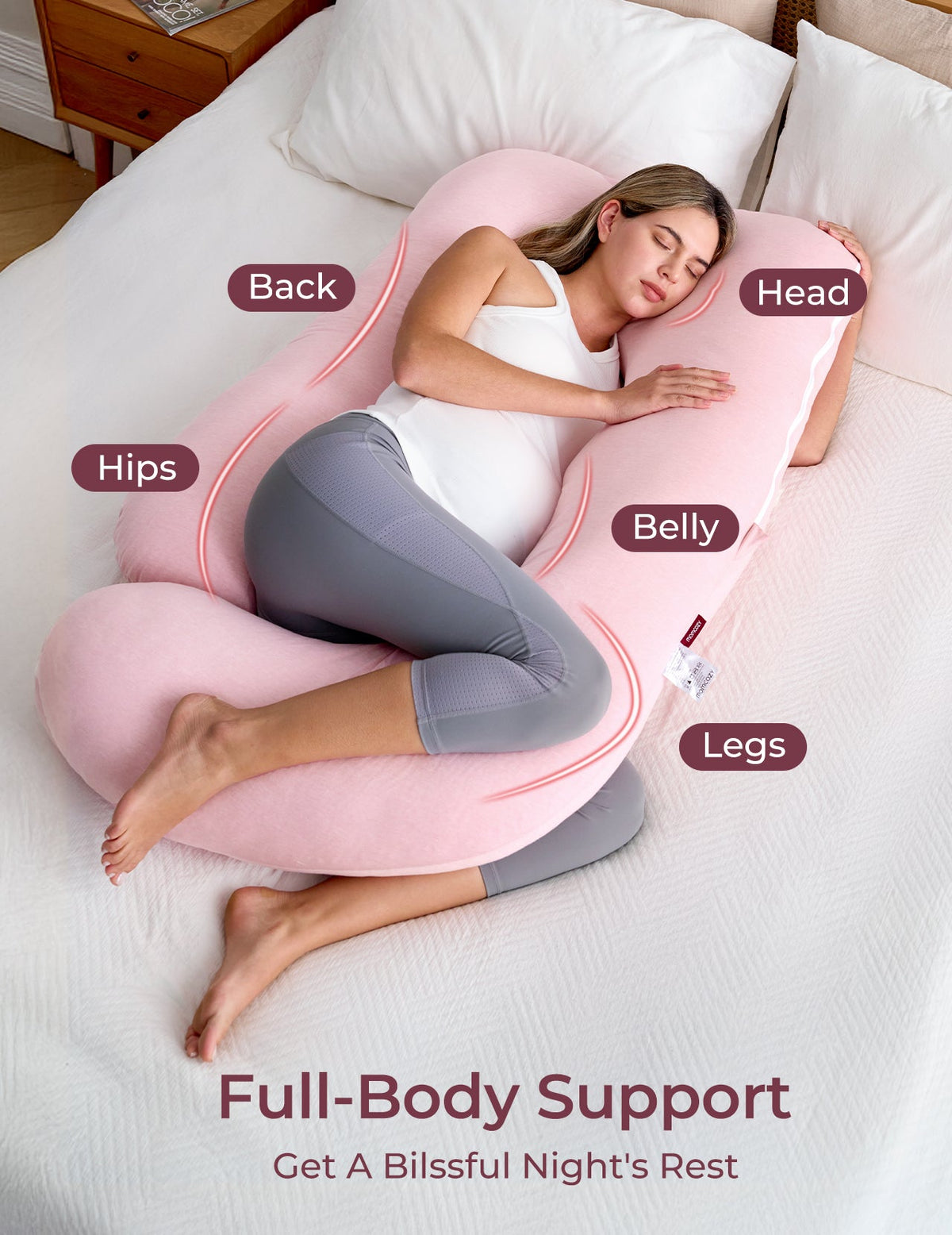 Huggable - U Shaped Cotton Maternity Body Pillow