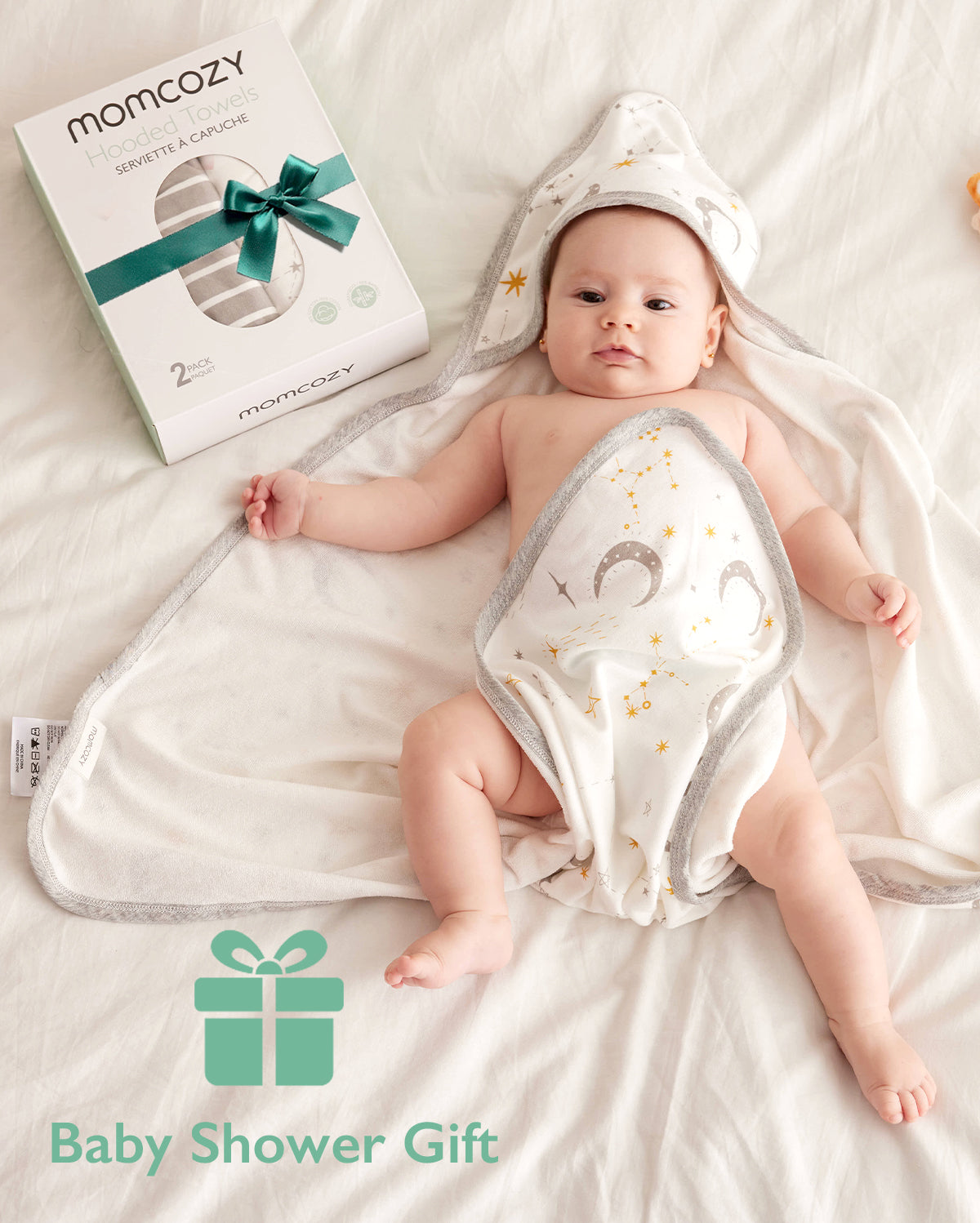 Baby Hooded Towel for Newborn Shower -  2-Pack