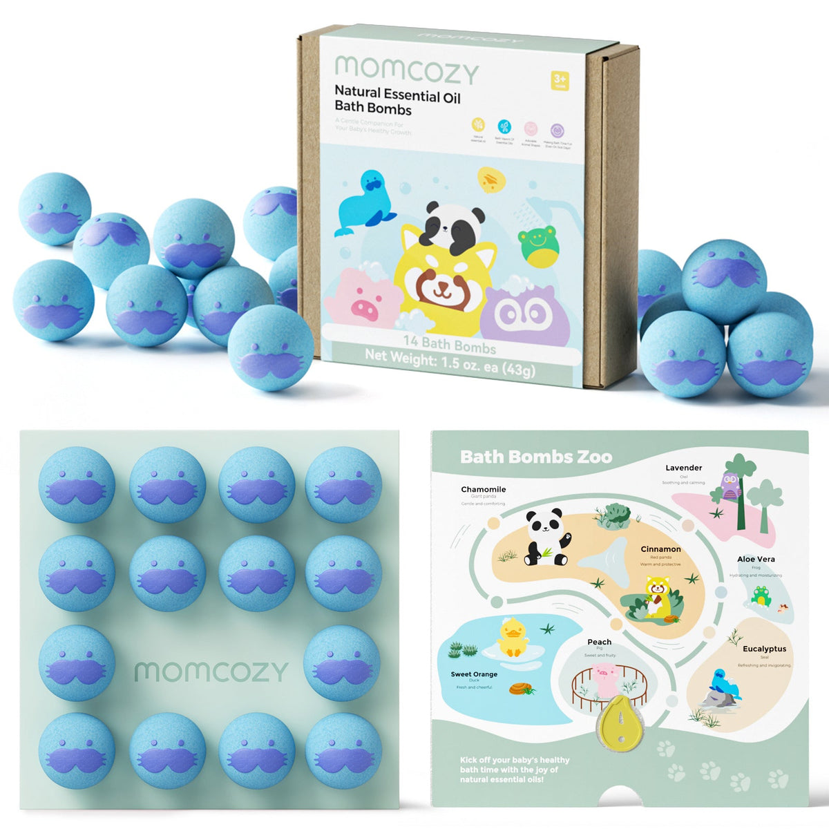 Seal-Shaped Natural Bath Bombs Gift Set (14 Pcs)