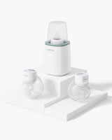 S12 Warmer Bundle: Double S12 Pro Wearable Breast Pump and 6-in-1 Fast Baby Bottle Warmer Front