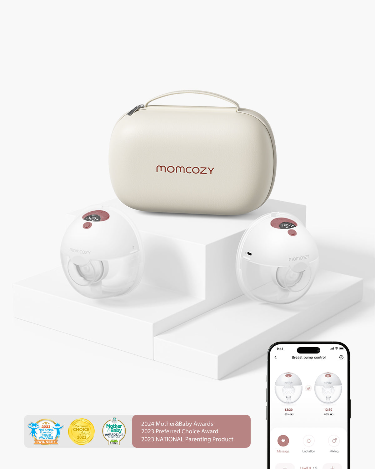 M5 Smart Massager Bundle: Double M5 Smart Wearable Breast Pump and One Breast Massager