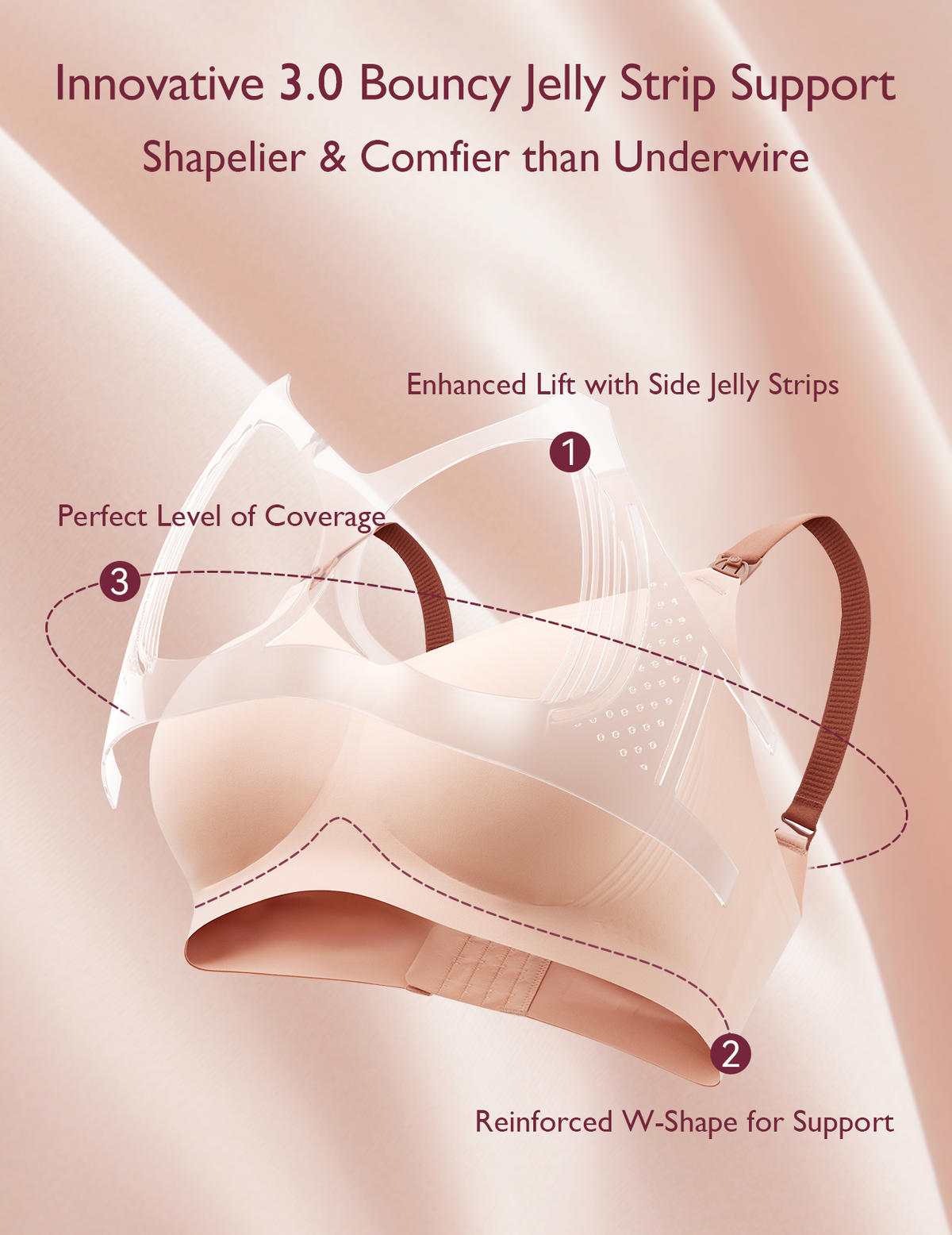 Stylish - V Jelly Strip Lift Busty Nursing Bra