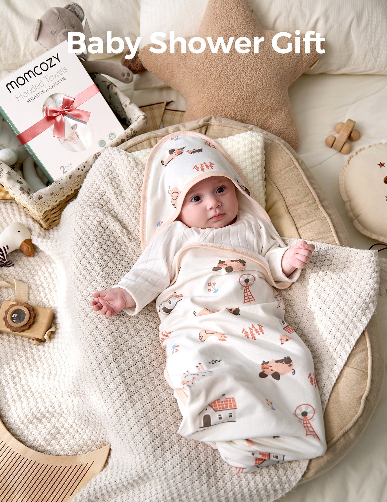 Momcozy Best Wishes Baby Hooded Towel - Joy