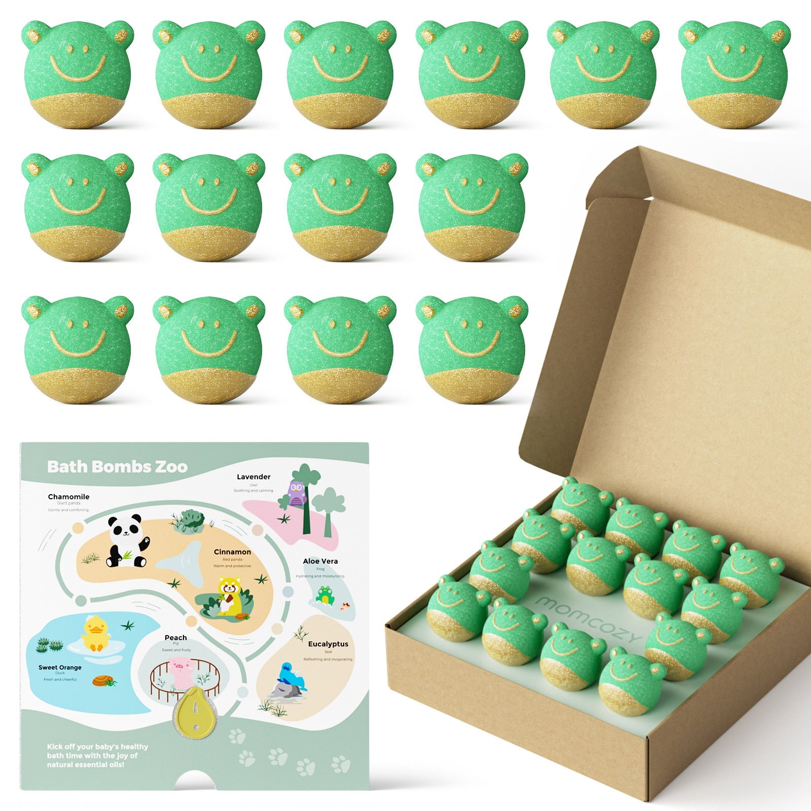Frog-Shaped Natural Bath Bombs Gift Set (14 Pcs)