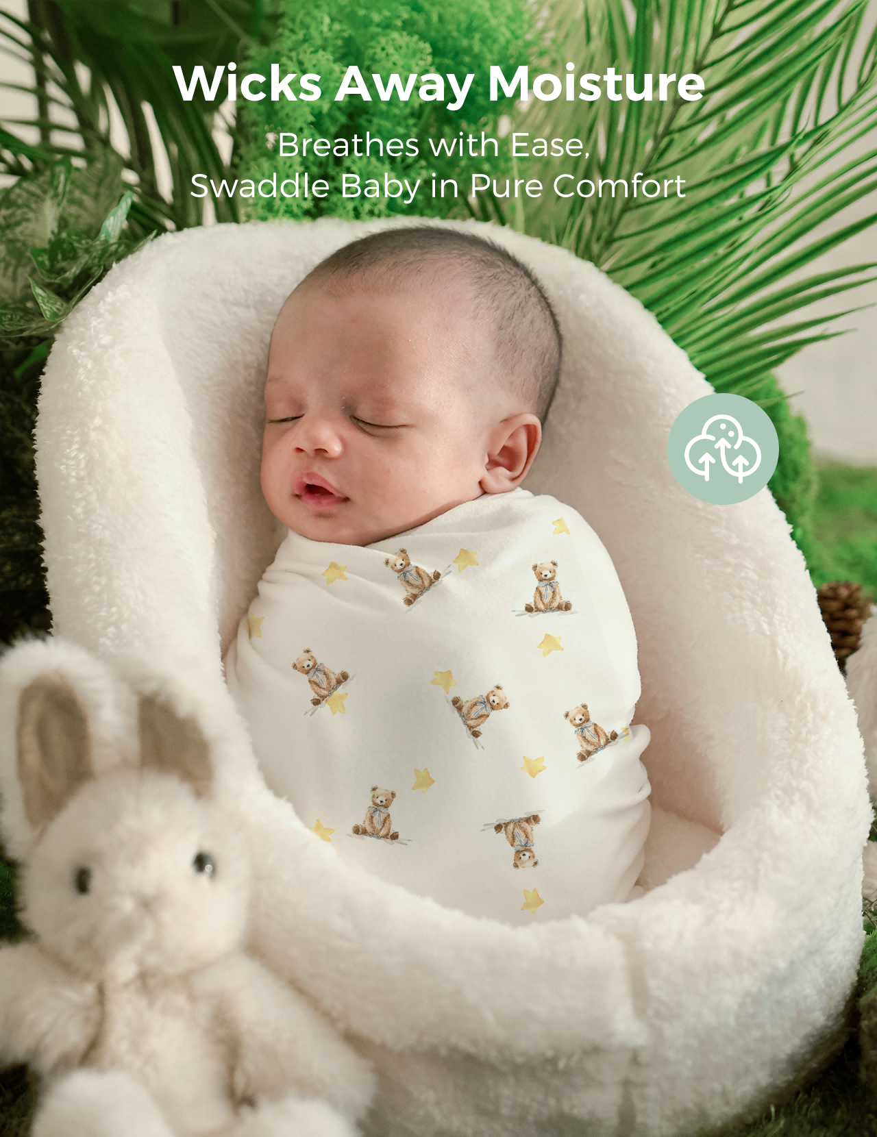 Momcozy Best Wishes Softness Swaddle Blankets -  Innocence