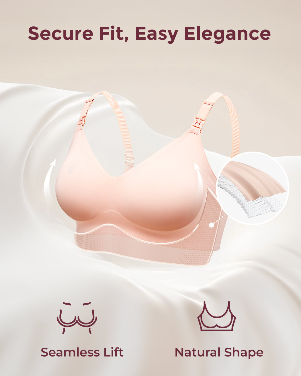 Pregnancy Comfort Bundle: Ergonest Belly Band and Ultra Soft Seamless Nursing Bra YN21