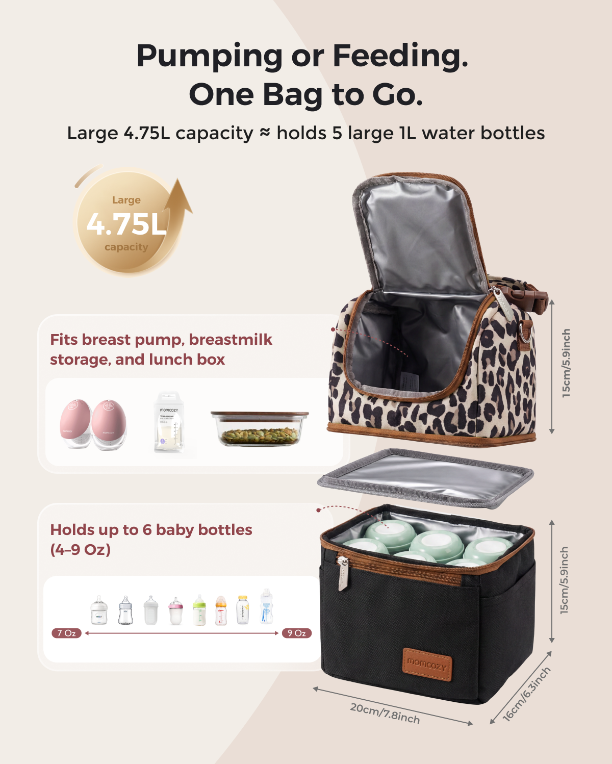 Momcozy Breastmilk Cooler Bag | Insulated Bottle Bag for Pumping & Travel