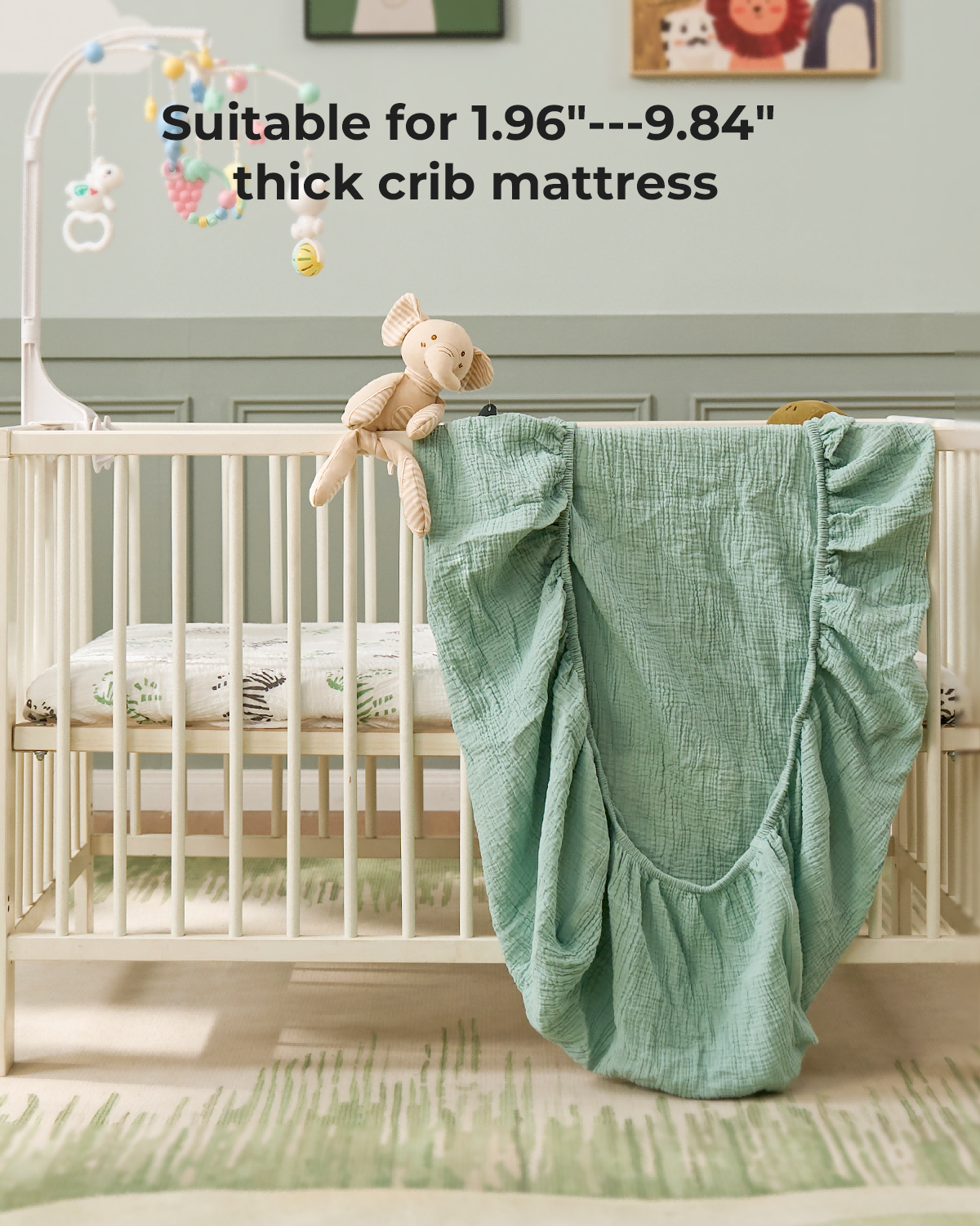 Momcozy Best Wishes Muslin Crib Sheets - Bravery Zebra