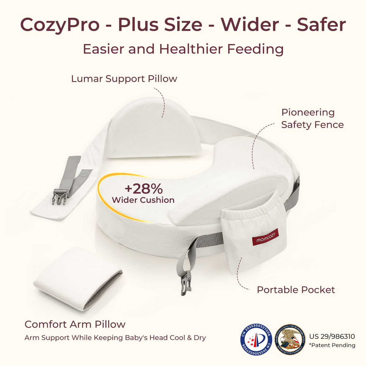 Momcozy Cooling Comfort Nursing Pillow