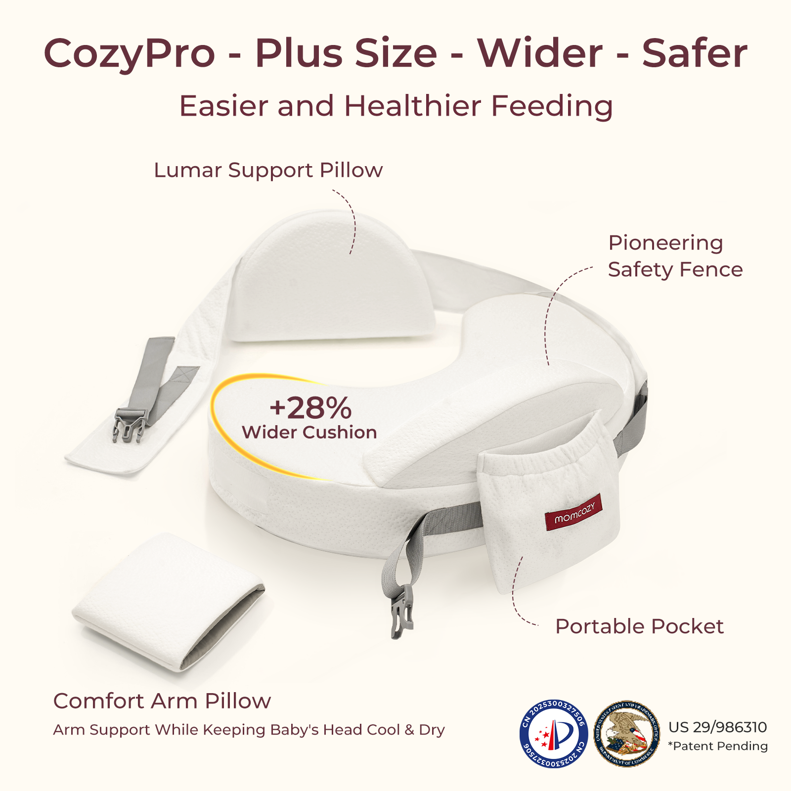 Momcozy Cooling Comfort Nursing Pillow