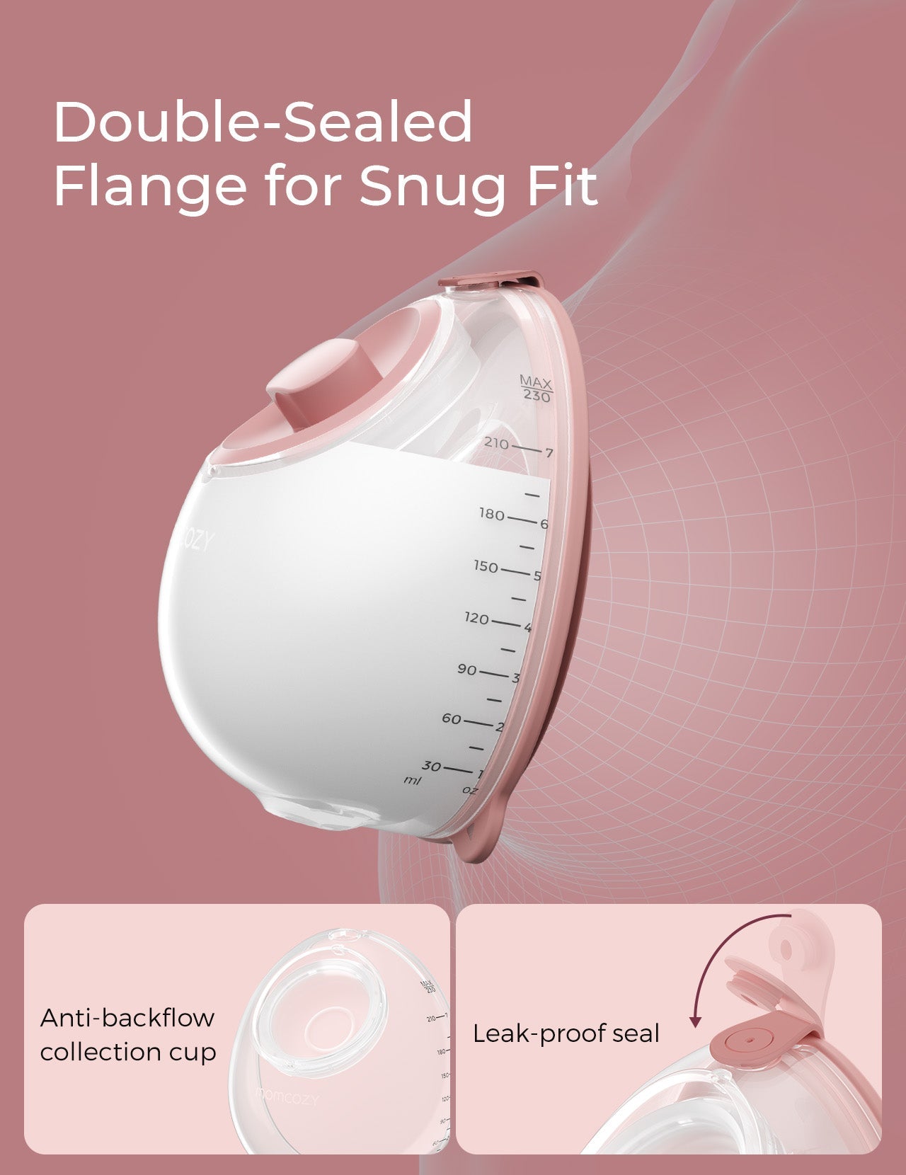 Momcozy Wearable Milk Standard Collection Cup - for Momcozy V Series & Most Traditional Tube-Connected Electric Breast Pumps