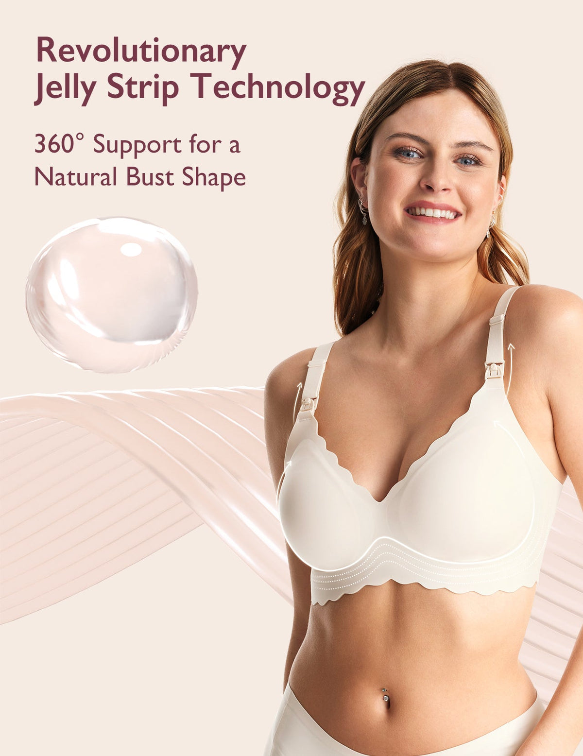Jelly Strip Seamless Nursing Bra YN46 - Designed for M9 Pump
