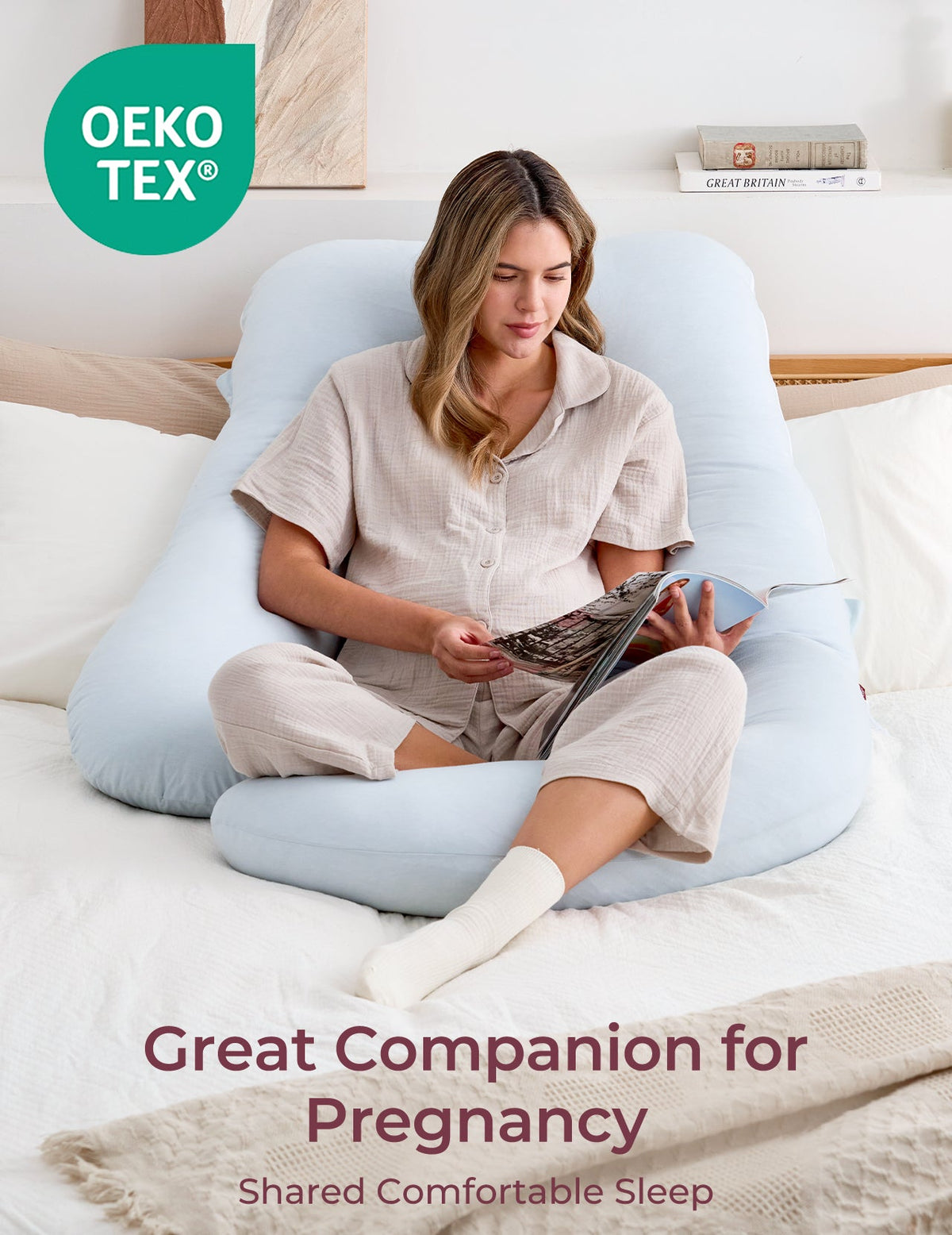 Huggable - U Shaped Cotton Maternity Body Pillow