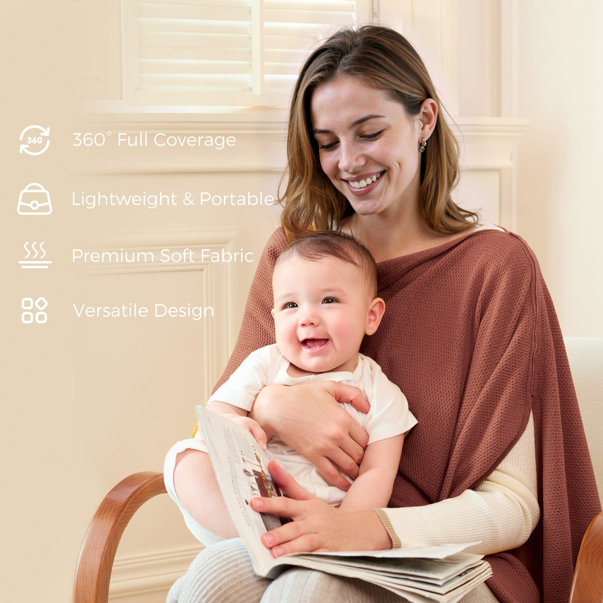 Momcozy Nursing Cover - Soft, Breathable, Multi-Use Privacy Poncho