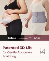 Momcozy Ergowrap Postpartum Belly Band - Before and after abdomen sculpting, gentle support.