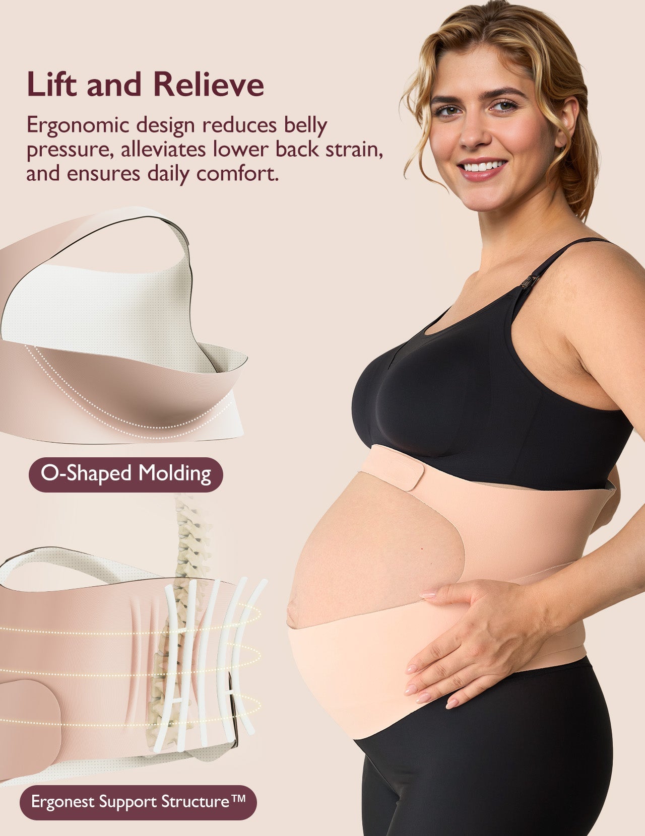 Comfort Bundle: PureHug Baby Carrier Khaki Color and Ergonest Belly Band