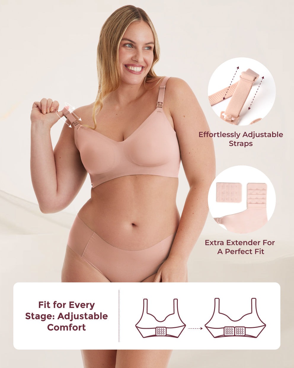 Ultra Soft Seamless Nursing Bra YN21 - Designed for M5 Pump