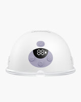 Momcozy M5 Wearable Breast Pump top view with sleek design and control panel.