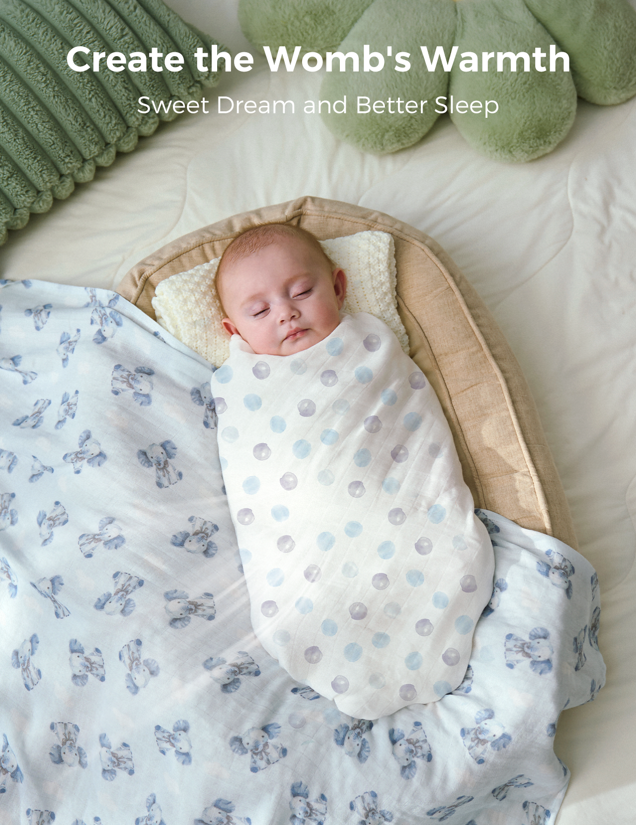 Momcozy Best Wishes Softness Swaddle Blankets -  Innocence