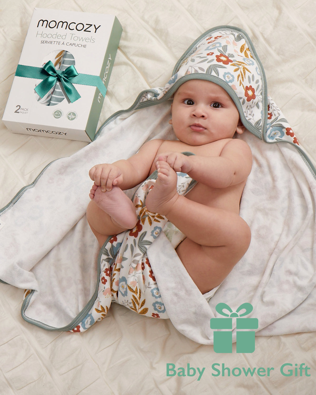 Baby Hooded Towel for Newborn Shower -  2-Pack