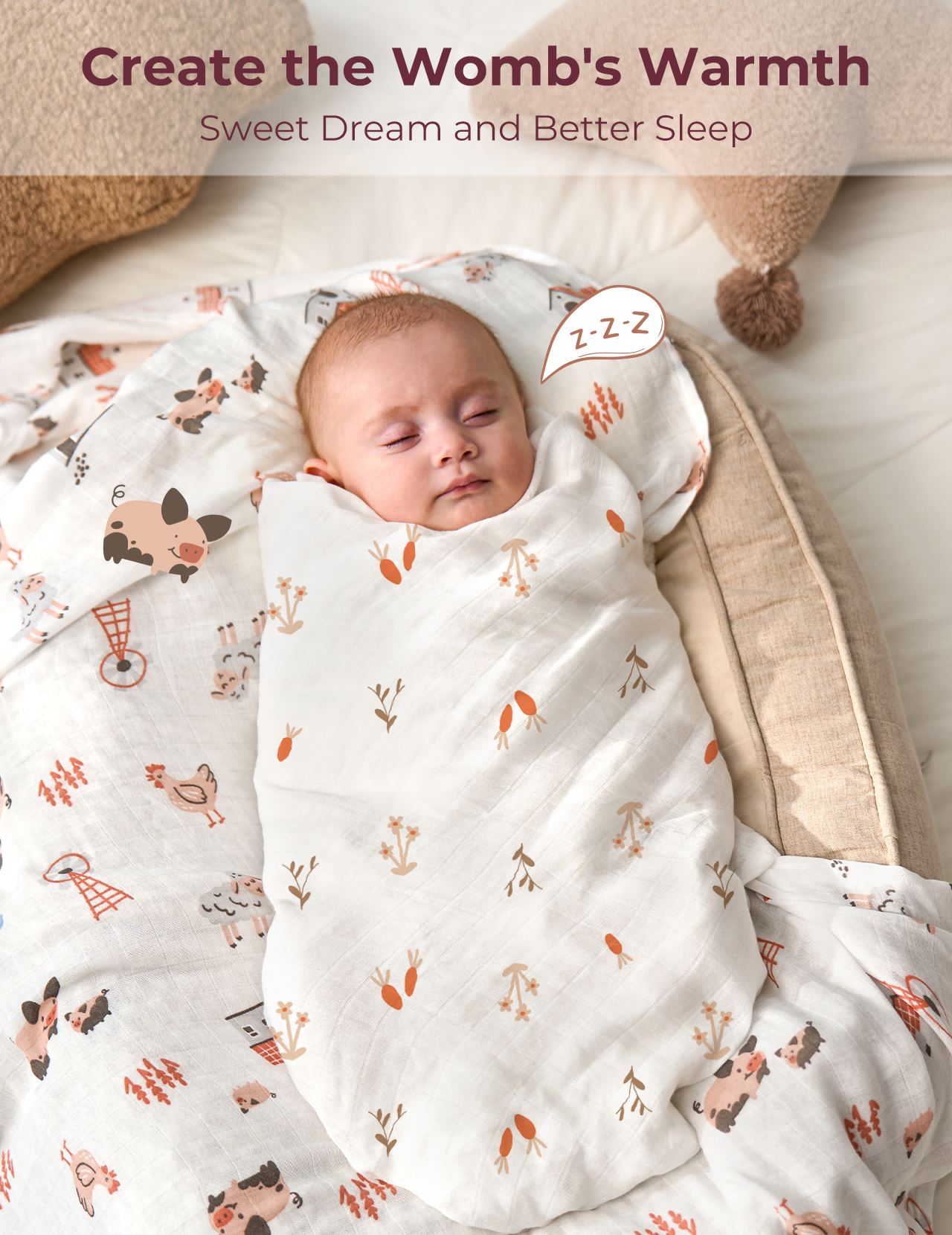Momcozy Best Wishes Softness Swaddle Blankets - Joy