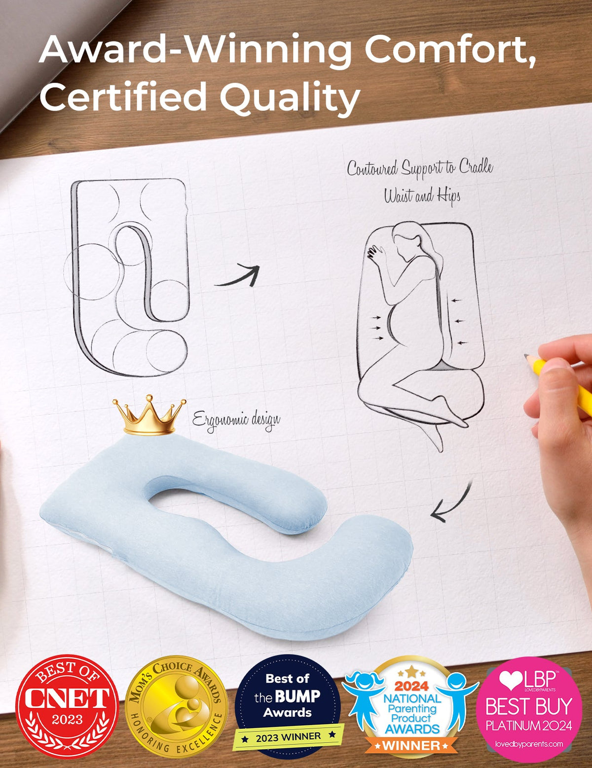 Huggable -  U Shaped Maternity Body Pillow