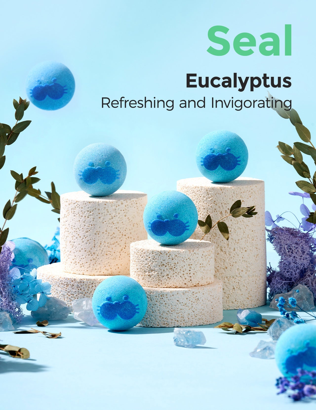Seal-Shaped Natural Bath Bombs Gift Set (14 Pcs)