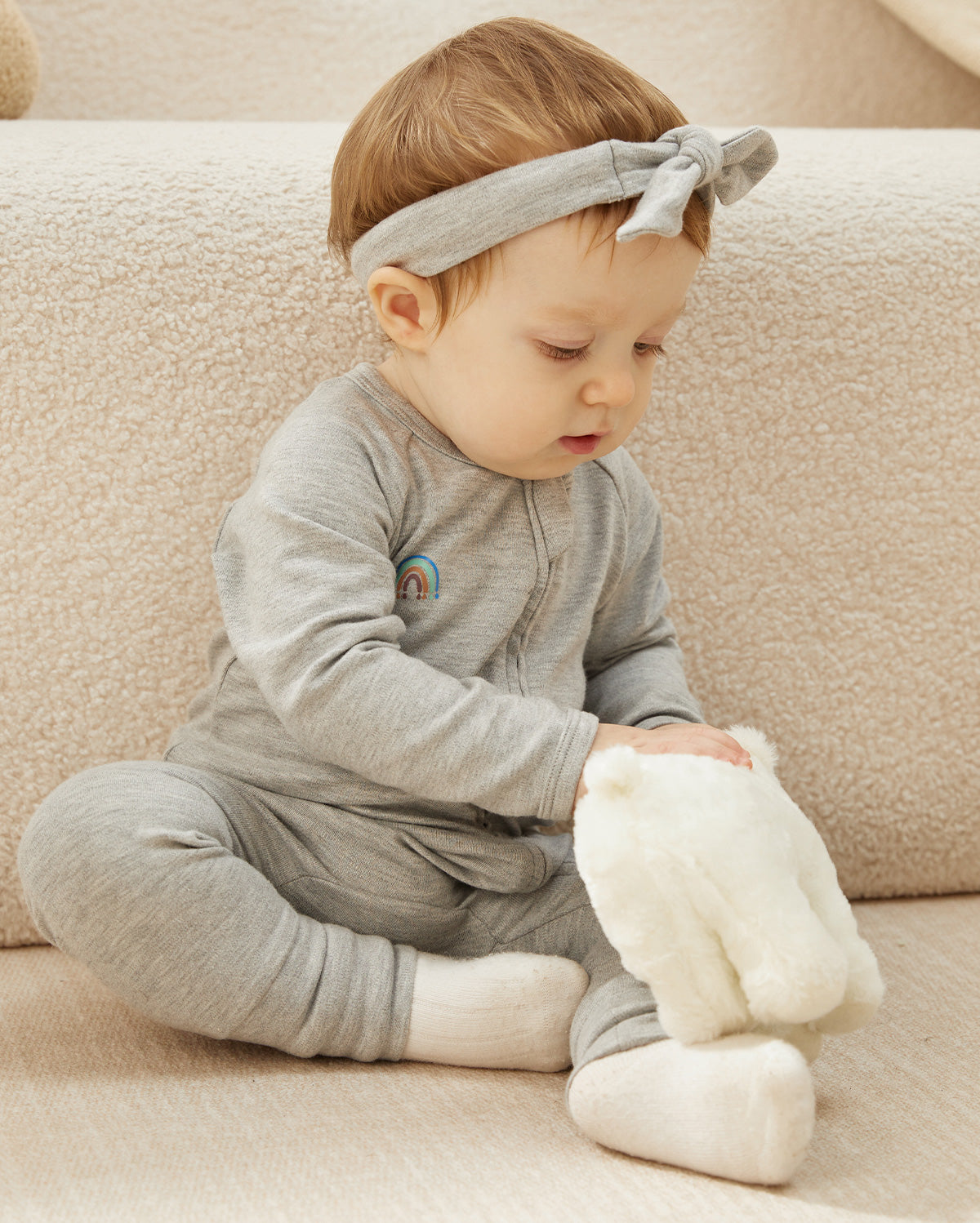 Momcozy Boy Girl Baby Pajamas - Newborn Sleepers - Blue & Grey