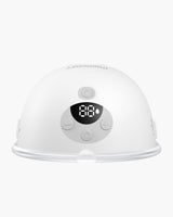 Momcozy M5 Wearable Breast Pump top view showing control panel and sleek design.