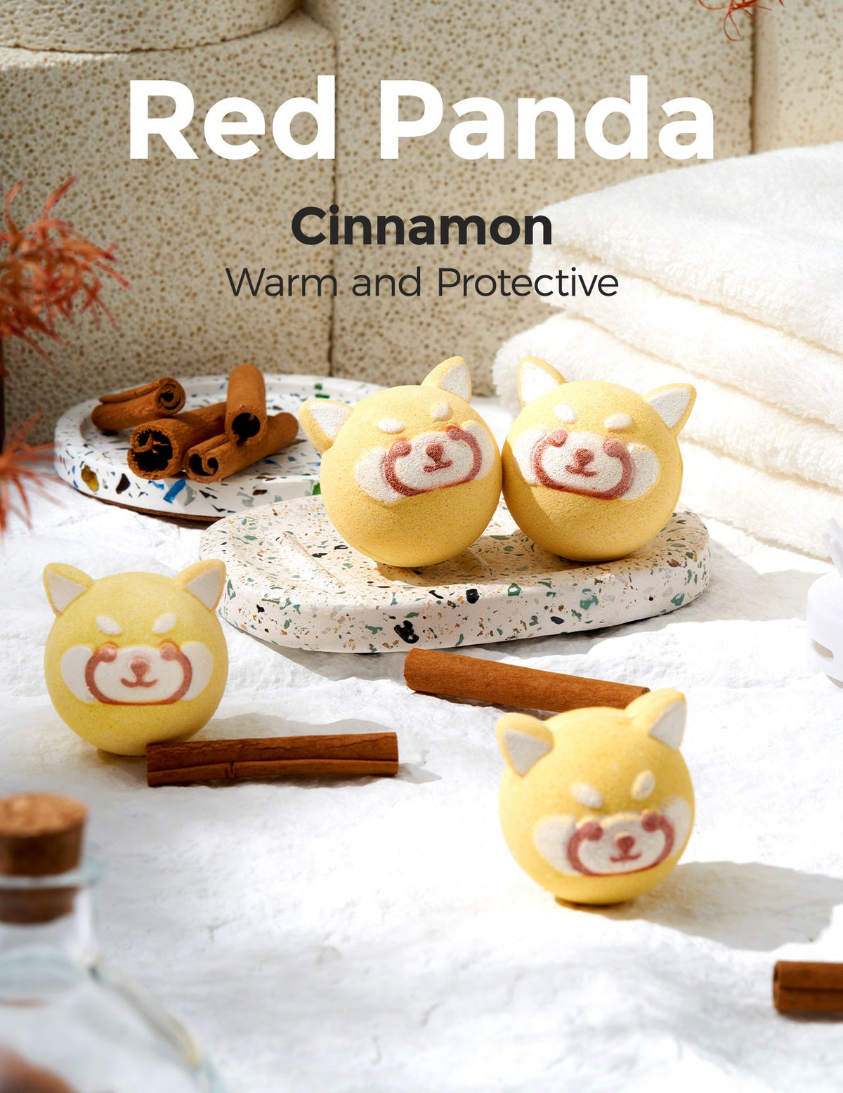 Red Panda-Shaped Natural Bath Bombs Gift Set (14 Pcs)