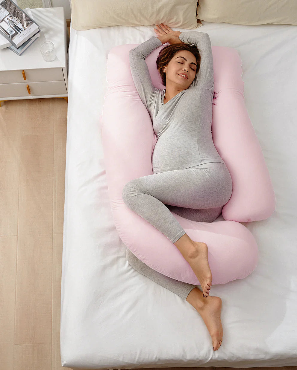 Huggable - U Shaped Cotton Maternity Body Pillow