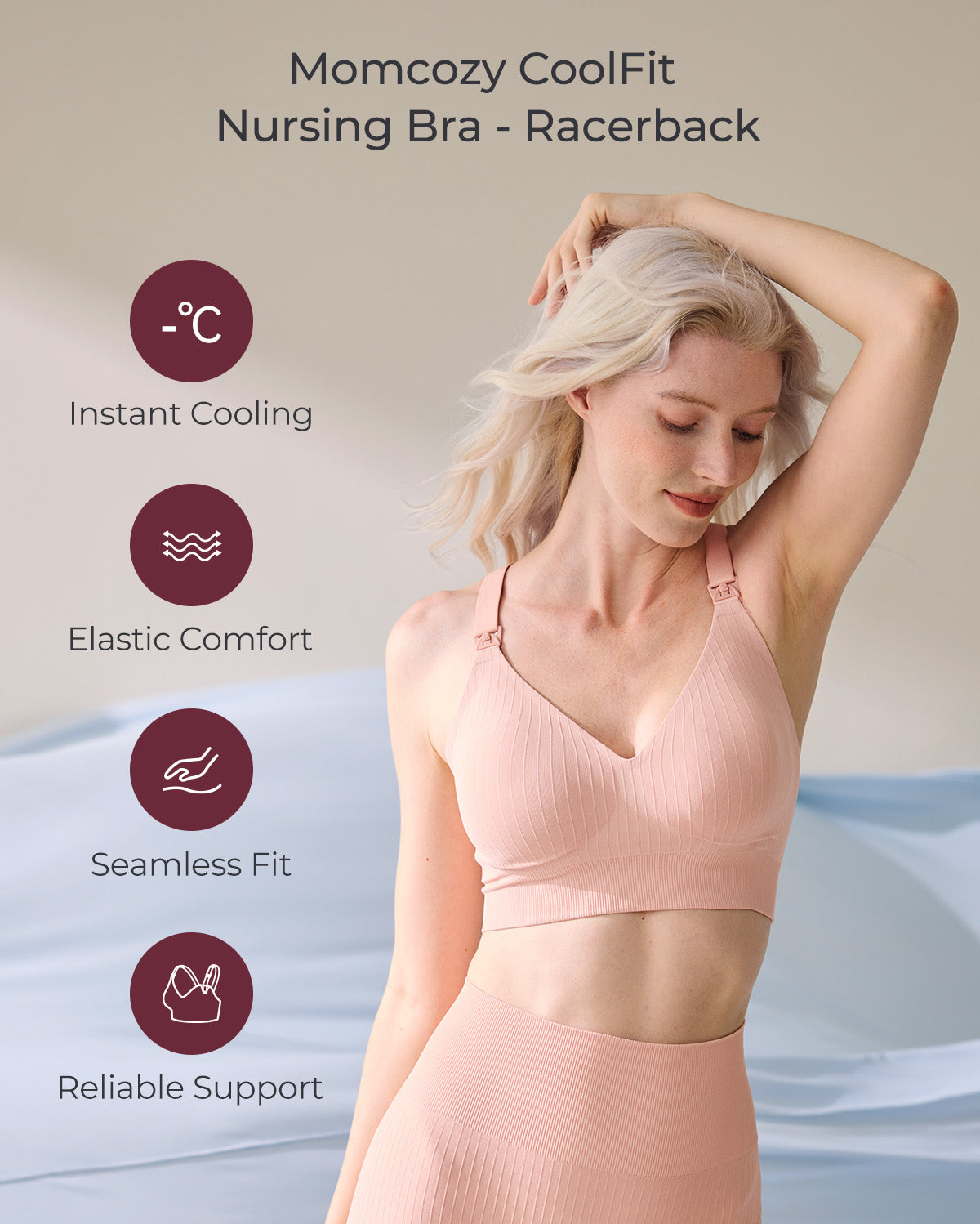 Momcozy CoolFit Nursing Sports Bra - Racerback