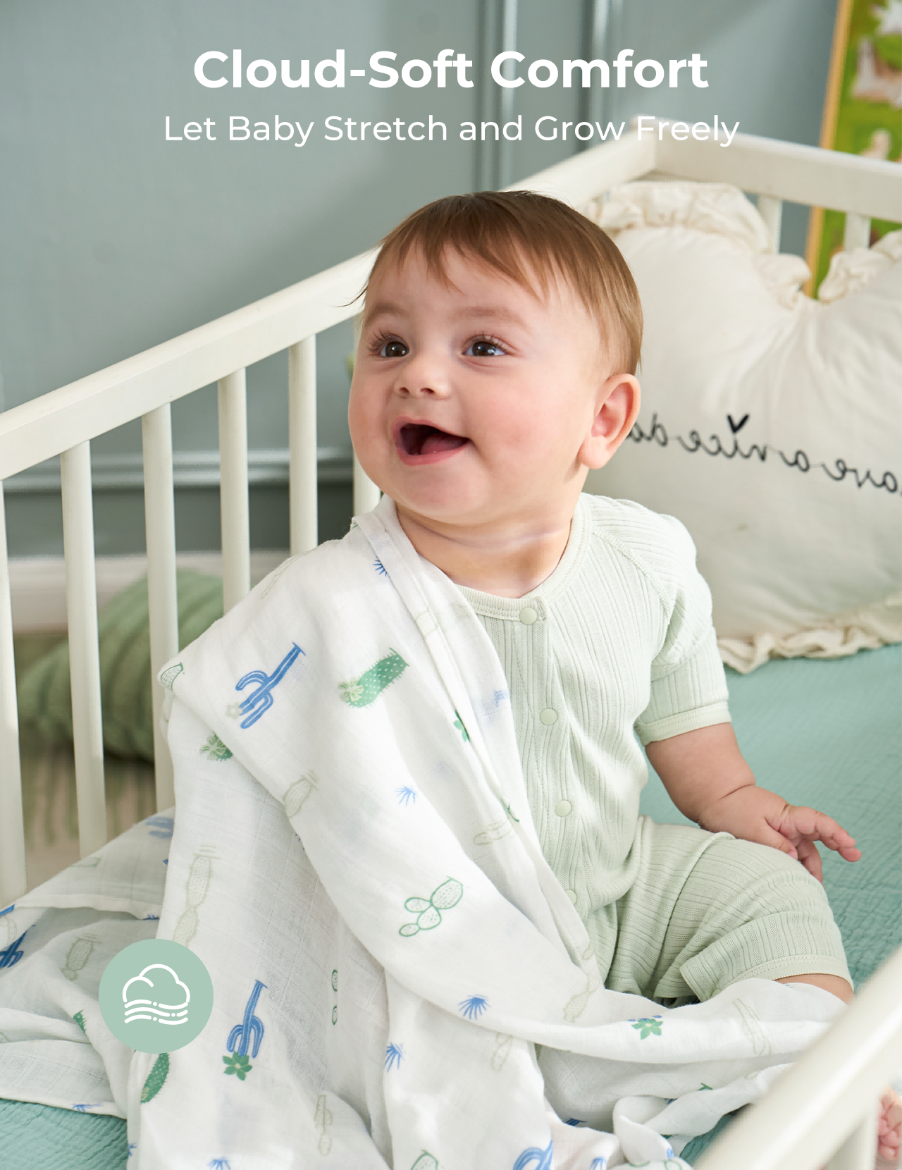 Momcozy Best Wishes Swaddle Blankets - Bravery