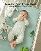 Momcozy Best Wishes Muslin Crib Sheets - Bravery Zebra