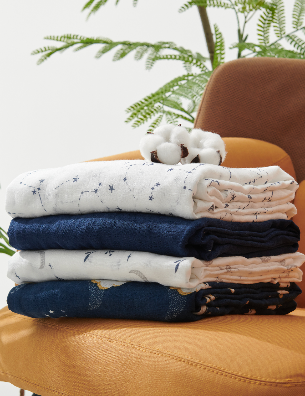 Momcozy Softness Swaddle Blankets -   Midnight Star Clouds (4 Pack)
