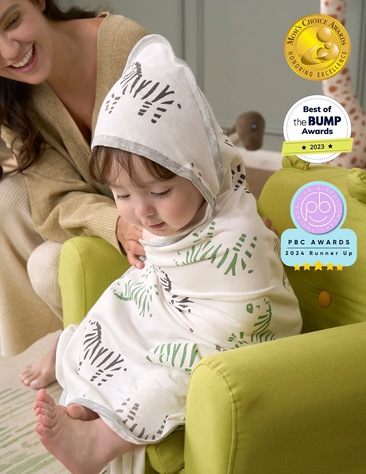 Momcozy Best Wishes Baby Hooded Towel - Bravery