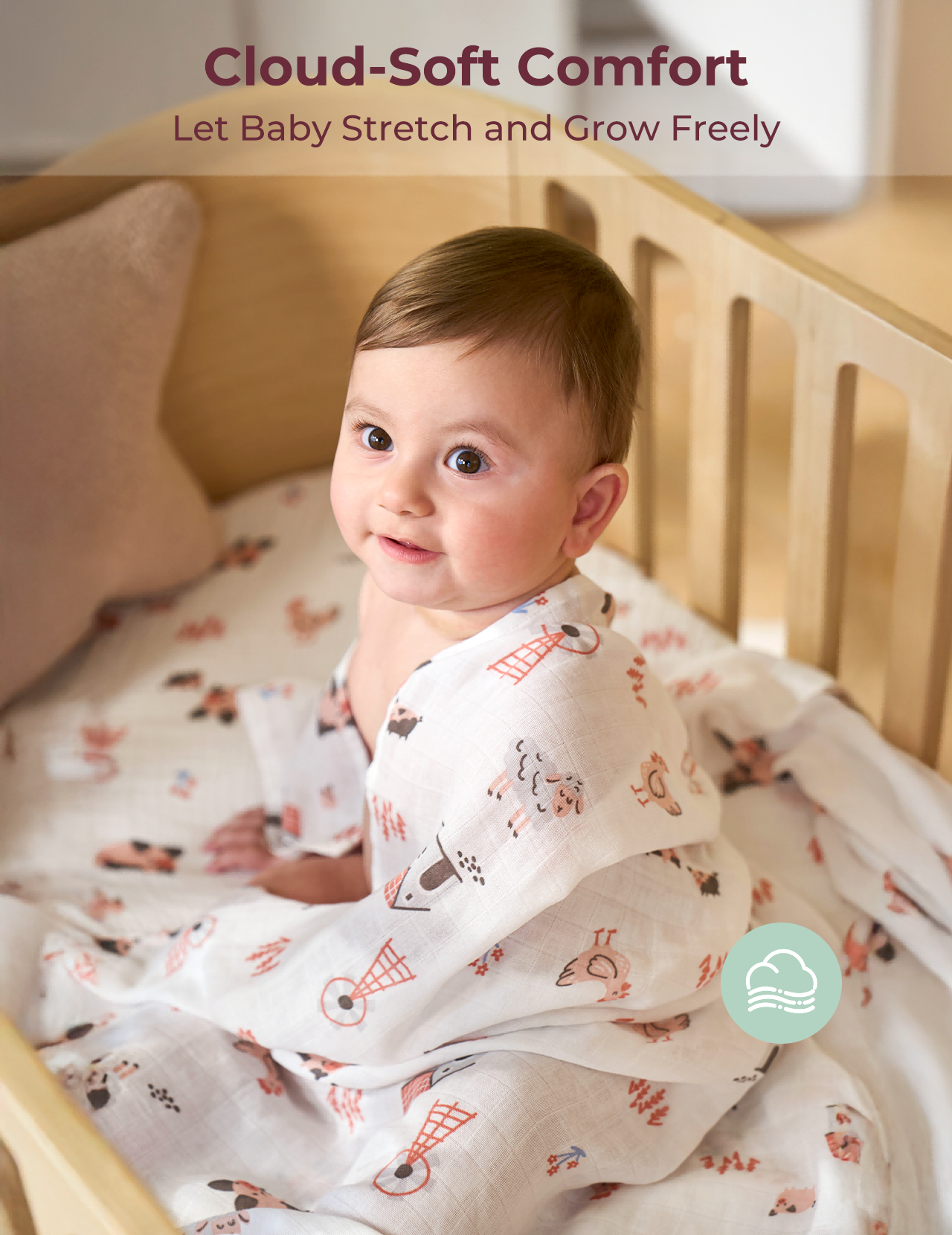 Momcozy Best Wishes Softness Swaddle Blankets - Joy