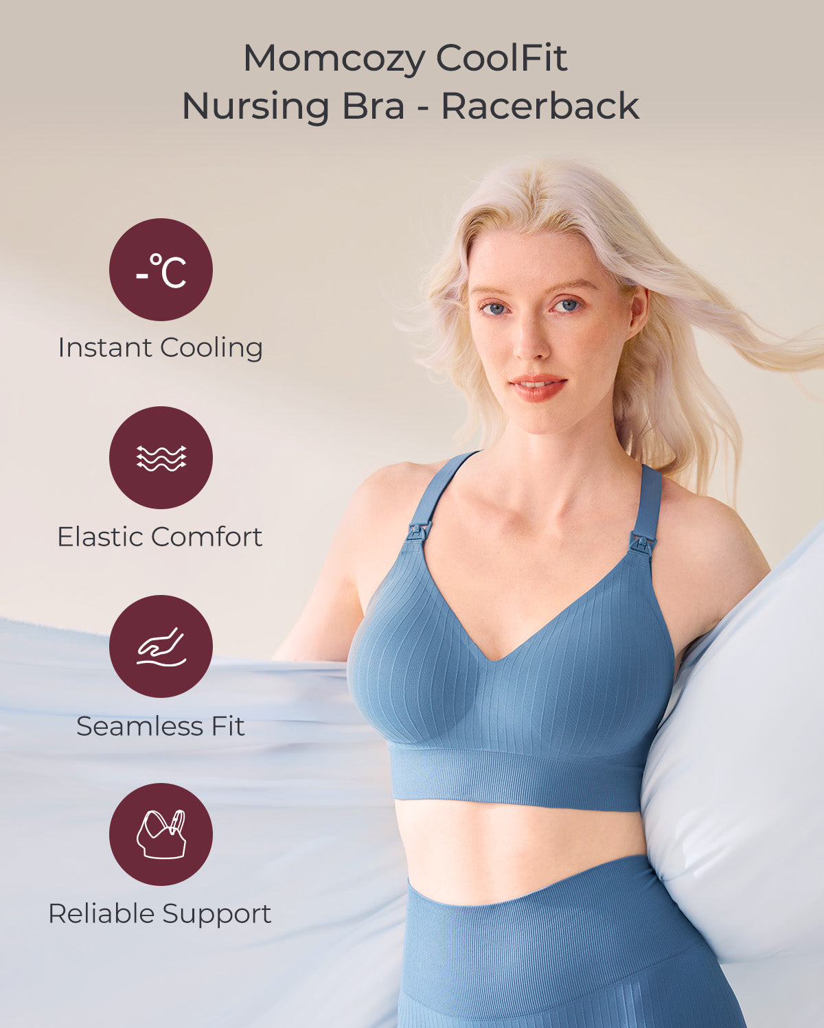 Momcozy CoolFit Nursing Sports Bra - Racerback