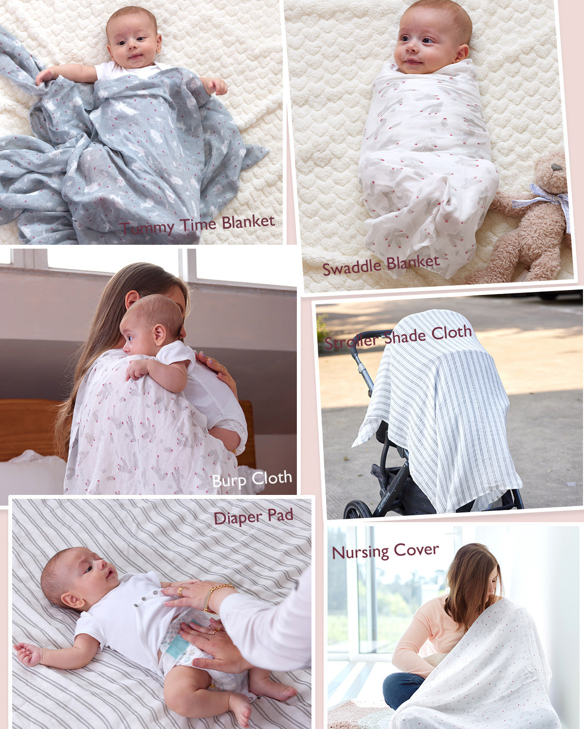 Momcozy Softness Swaddle Blankets -  Lovely Rabbit (4 Pack)