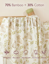 Momcozy Softness Swaddle Blankets -  Rabbit Green (2 Pack)