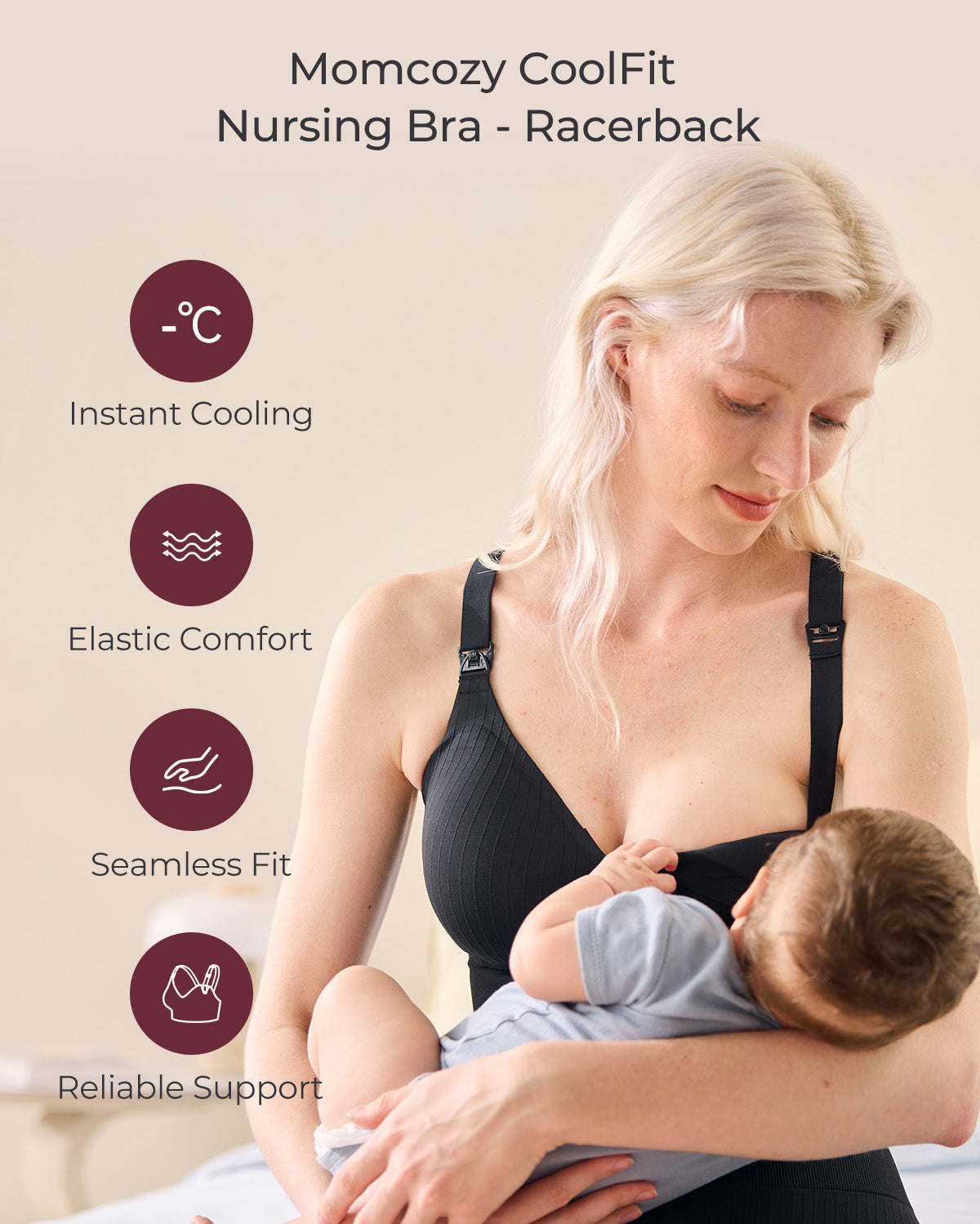 Momcozy CoolFit Nursing Sports Bra - Racerback