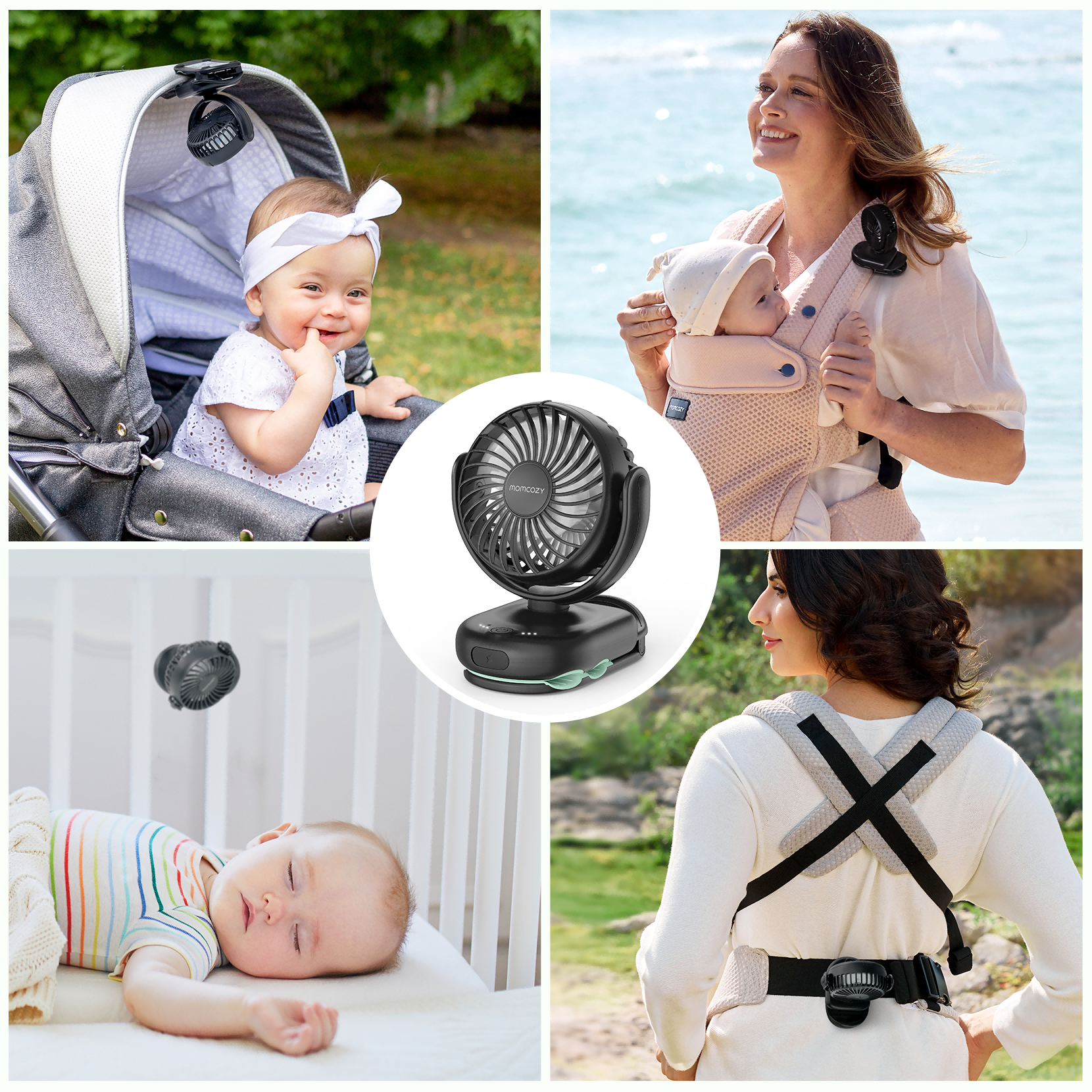 Outing Essentials Bundle: Baby Carrier and Clip-On Stroller Fan