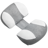 Grey W-shaped Pregnancy Wedge Pillow with Cooling Cover for optimal support.